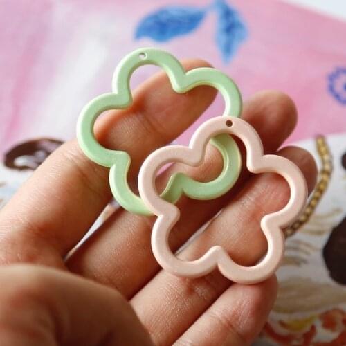 Light pearl luster resin frame pendant Japan cute retro DIY earrings jewelry accessories handmade materials