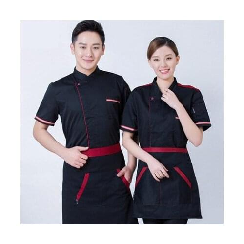 Unisex Hotel Restaurant Kitchen Chef Jacket Cook Tops Restaurant Work Wear Coat Summer Autumn White Short Sleeves Chefs Uniform