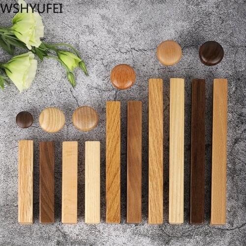 WSHYUFEI 1 Pcs Ash Wood Log Beech Oak Wooden Cabinet Door Handle Drawer Knobs Kitchen Cabinet Handle Drawer Solid Wood Furniture