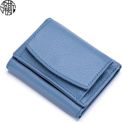 Zenos Candy Genuine Leather Pebble Short Wallet Purse Coin Storage ID Card Holder Cover For Women Girl
