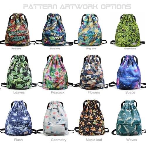 Women Drawstring Outdoor Sports Bags Summer Waterproof Gym Yoga Rucksack Teenage Girl Book Bag Swimming Fitness Backpack Mochila