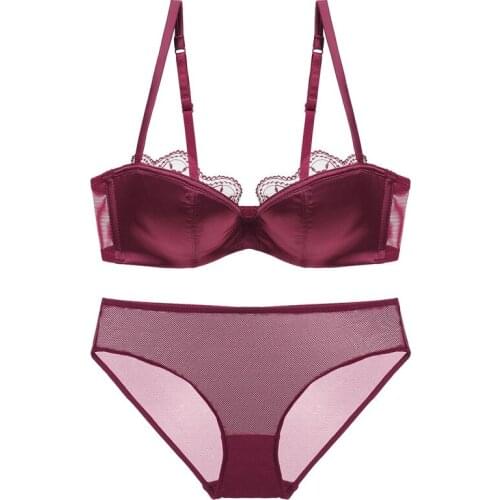 Women Sexy Lingerie Lace smooth Bra Set Underwear lenceria Bra & Brief Sets 5 colors