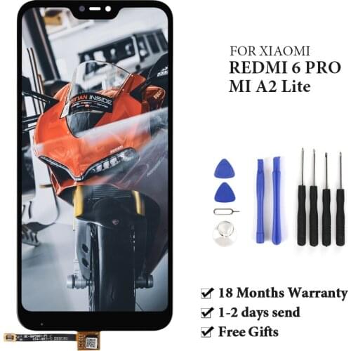 For Redmi 6 Pro LCD Display With Frame Digitizer Assembly Phone Replacement Parts For Mi A2 Lite LCD Touch Screen