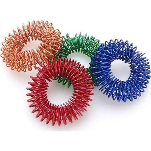 1PCS Health Care Stainless Steel Finger Massage Acupuncture Ring Blood Circulation Therapy Ring Pain Relief Body Relax Tool