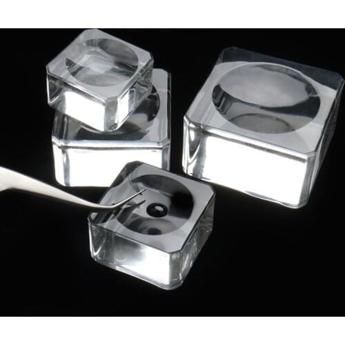 1pcs Crystal Glass Glue Pallet Lash Holder Eyelash Glue Holder False Lashes Stand Extension Square Glass Glue Pallets