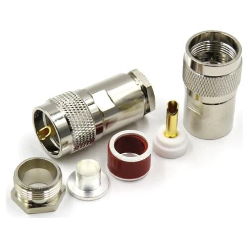 10pcs New PL259 UHF Male Clamp Rf Connector For LMR400 RG8 RG213 RG214 Coaxial Cable Wholesale