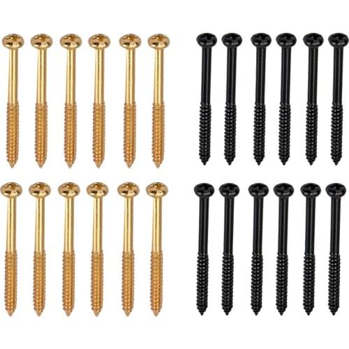 Tooyful 12 Pieces Bass Pickup Mounting Screws for PB JB Pickups Black