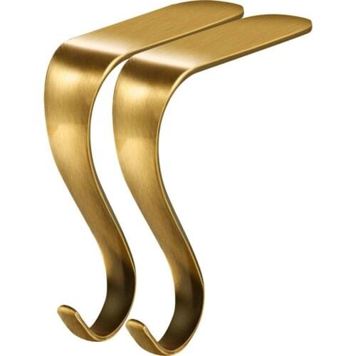 2pcs Christmas Stocking Holders Hooks Fireplace Mantel Hangers Metal Hanging Clips for Xmas Party Decoration Supplies Hooks