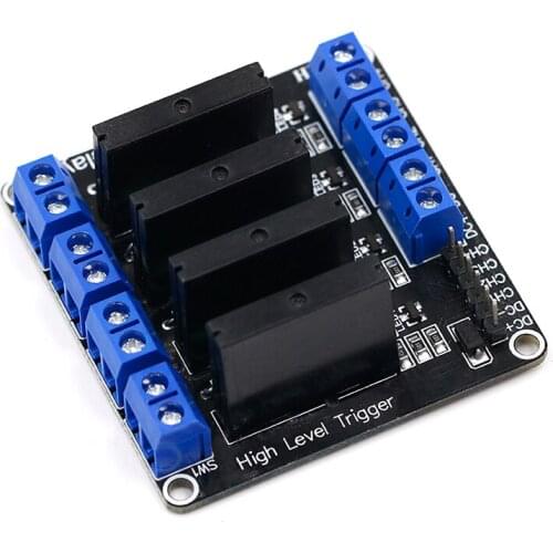 4- Channels Solid State Relay Module DC-AC 5V High Level Trigger With Fuse 2A DC Control AC With Fuse Relay Module