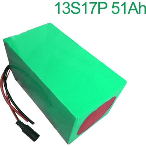48V 51Ah 13S17P 18650 Li-ion Battery Pack E-Bike Ebike electric bicycle 260x170x140mm