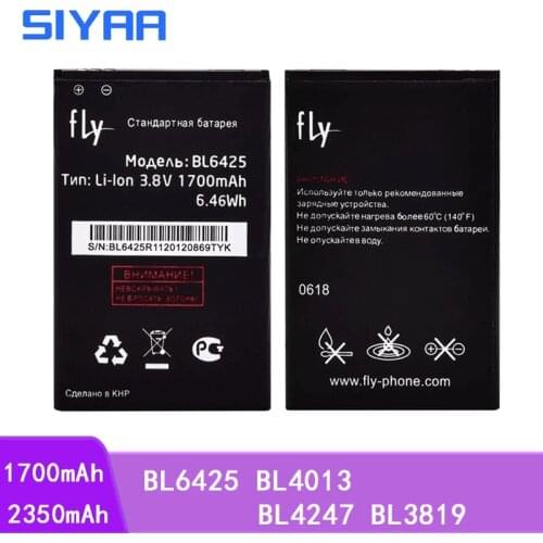 SIYAA Mobile Phone Battery BL6425 BL4013 BL4247 BL3819 For FLY IQ441 IQ442 IQ4514 FS454 Nimbus8 IQ 441 IQ 442 Li-ion Batarya