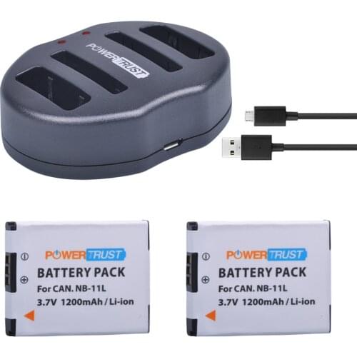 PowerTrust NB-11L NB-11LH Battery+USB Dual Charger for Canon A2400 A2500 A2600 A3400 A3500 A4000 IS ELPH 320 340 350 HS IXUS 265