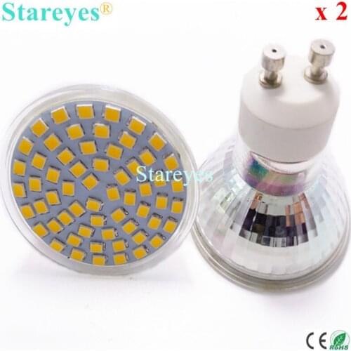 Free Shipping 2 pcs 2835 3528 SMD 60 LED 4W GU10 E27 MR16 AC110-240V/DC12V LED Spotlight Bulb Downlight lamp light LED lighting