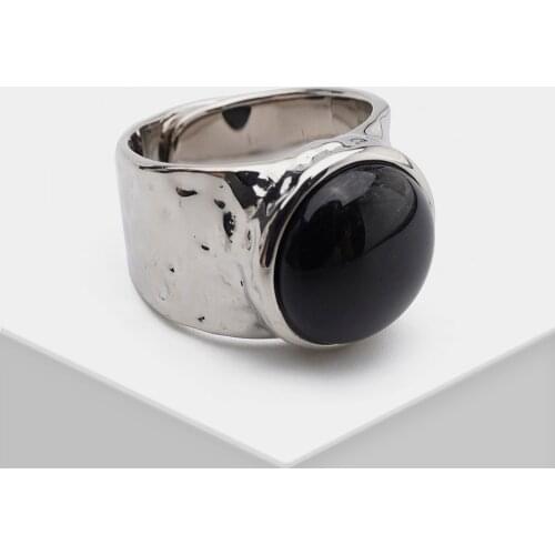 Amorita boutique P41 wide version silver color moonlight stone ring for weman and men