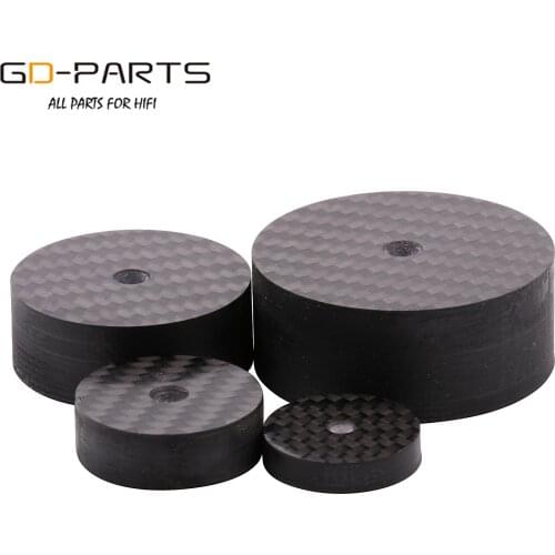 Black Solid Carbon Fibre Amplifier Speaker Isolation Spike Pad Floor Base DISC Mat For Hifi Turntable DAC CD Player Radio