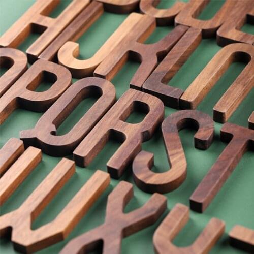 NEW Nordic Style Black Walnut Letter Decorative Letters Combination Wall Decoration DIY Letter Home Decoration Wooden Alphabet