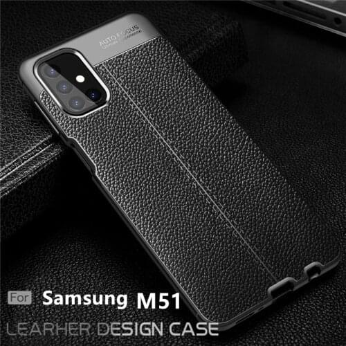 For Samsung Galaxy M51 Case For Samsung M51 Capas TPU Leather For Fundas Samsung A51 A71 Note 20 Ultra M31S M01S M21 M51 Cover