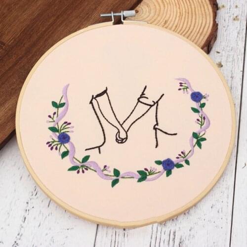 European style Flowers DIY Flower Embroidery Ribbon Set for Beginners With Hoop Sewing Art Cross stitch Craft Home Decor