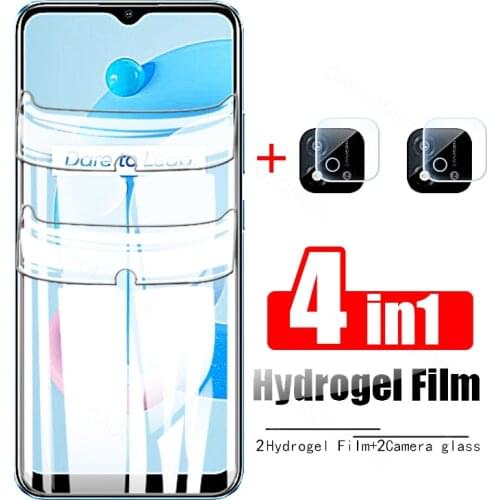 4in1 Full Curved Hydrogel Film For Oppo Realme C20 RealmeC20 RMX3063 Realmi C 20 6.5" Back CameraTempered Glass Screen Protector