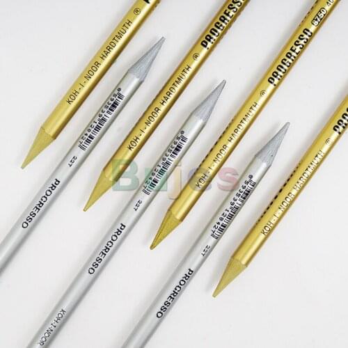 KOH-I-NOOR 8750 Professional Gold/Silver Woodless Coloured Pencil,individual Crayons In Lacquer with Very Strong Lead