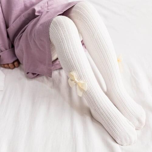 Girls Pantyhose 0-8 Yrs Children Spring Autumn Winter Bowknot Tights Cotton Baby Kids Infant Knitted Collant Newborn Sock