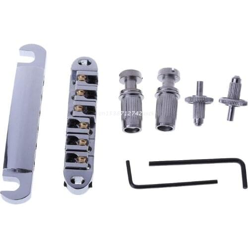 Brass Roller Saddle LP Guitar Bridge & Tailpiece Set Dropship