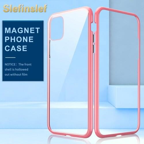 Candy Color Magnetic Adsorption Case for Samsung S8 S9 S10 Plus Tempered Glass Case For Samsung Galaxy S10 Plus Magnet Cover