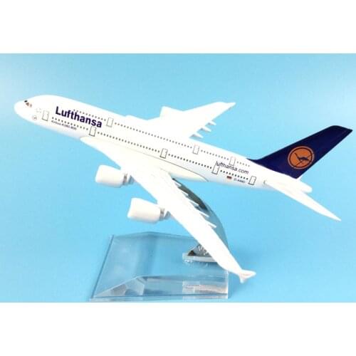 Air Passenger plane model A380 Lufthansa aircraft A380 16cm Alloy simulation airplane model for kids toys Christmas gift