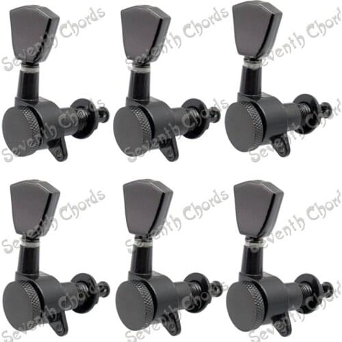 A Set Black Trapezoid Handle Tuning Pegs Locked String Machine Heads Tuner For Acoustic Electric guitar accessories parts
