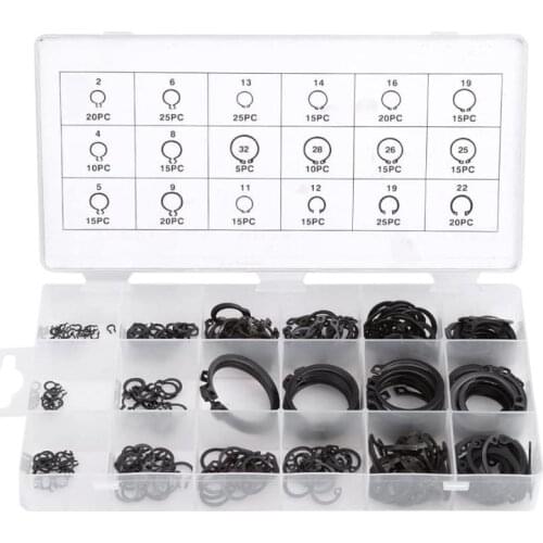 300PCS Circlip Set External Internal Retaining C-Type Clip Lock Snap Retaining Ring Holes Shaft Collar Washer