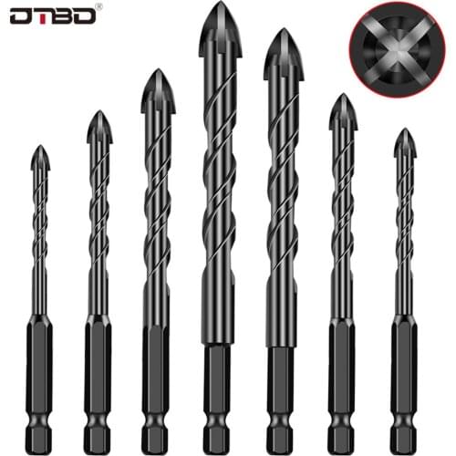 3-12mm Cross Hex Tile Drill Bits Set for Glass Ceramic Concrete Hole Opener Brick Hard Alloy Triangle Bit Tool Kit