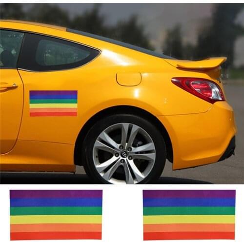 6.5*11.5CM Car Stickers Rainbow Flag Gay Stickers LGBT Colorful Body Decor Automotive Accessories Decoration Paper
