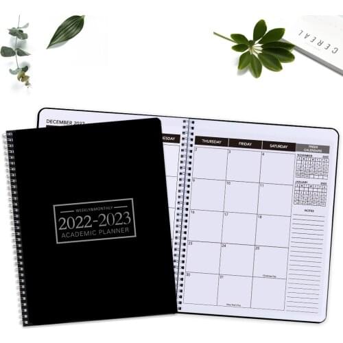 Office Planner July 2021- June 2023 Monthly Calendar Black -9 x 11 Time Management Personal Planner Hard PVC Cover with Spiral