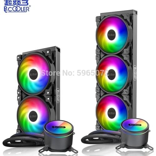 Pccooler 240/230RGB LED Water Cooling Fan Silent CPU Liquid Cooler Heatsink for Intel LGA2011 2066 115X AMD AM4 AND TR4/SP4