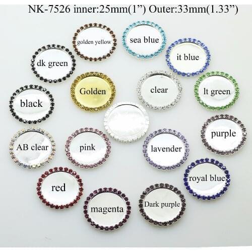 NEW 10Pcs 25mm/1 Inch Metal Rhinestone Button Bottle Cap Tray For 16 Colors Crystal DIY Handmade Craft Decoration Accessories