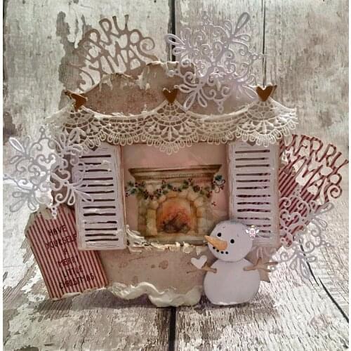 Mmao Crafts Metal Steel Cutting Dies New Fence window flowers Stencil For DIY Scrapbooking Paper/photo Cards Embossing Dies