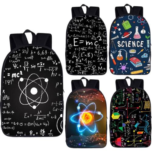 Science Experiment / Math Formula Backpack Children School Bags for Teenager Boys Girls Daypack Women Men Rucksack Kids Book Bag