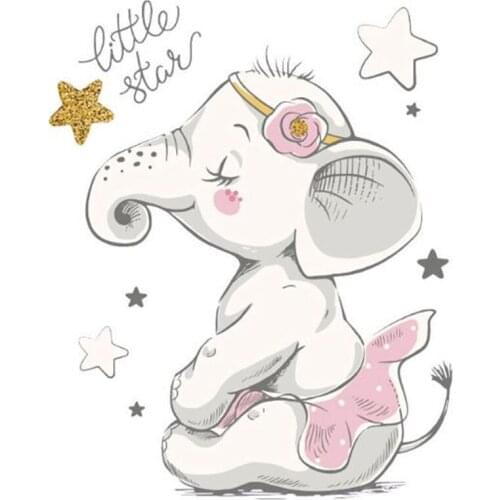 ShinEquin Biker Patch deal with it Clothes Heat Transfer Printing Dream elephant Iron on patches for clothing Diy PVC Stickers