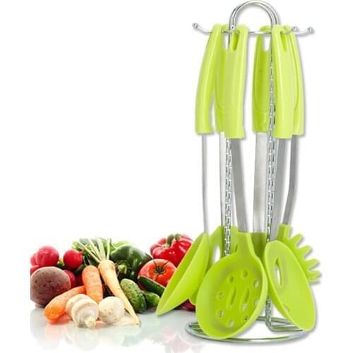 Silicone Cooking Tools Kitchen Utensils Wooden Handle Cookware Set Accessories Non-Stick Spatula Spoon Household Kitchen Tools