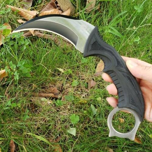 Theone Honshu Claw Krambit Knife 440 Blade Rubber Plastic Handle Tactical Pocket Fixed Blade Knife EDC Survival Tool Hunt Knives