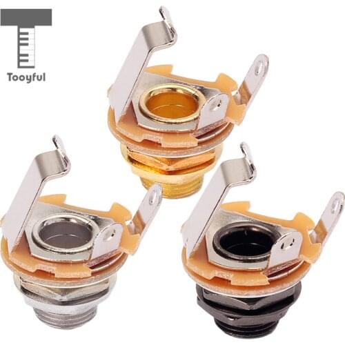 Tooyful 1 Set of 10 Mono 1/4' Jack socket for Guitar Bass Instrument DIY Accessory Repair Spare Kits