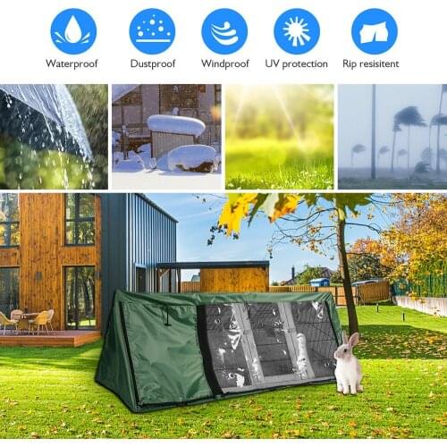 Triangle Rabbit Hutch Covers Dust Cover 210D Oxford Cloth Rabbit Cage Waterproof Durable Rabbit Cage Accessories Winter Warm
