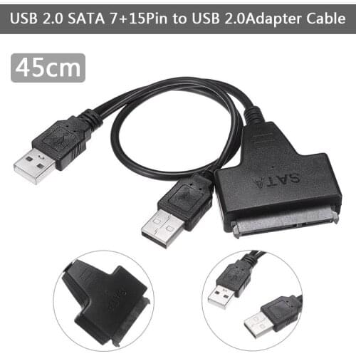USB To Sata Adapter Sata USB 3.0 to 22 Pin Adapter Sata Cable Support 2.5inch External SSD HDD Hard Drive Dual USB Sata Cable