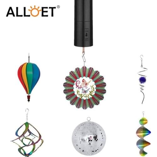 Hanging Display Metal Rotating Black Wind Spinner Motor Home Miniature Driven Wind Chime Wing Bell Motor Ornament Decoration
