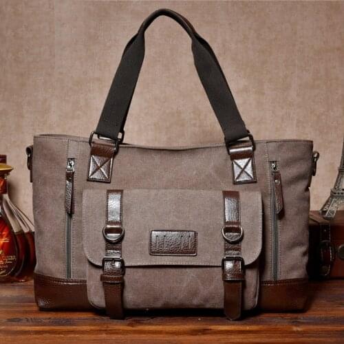 Outdoor Travel Bag Large Capacity Canvas Shoulder Handbags Men Vintage Duffel Bag Tote Weekend Overnight Luggage Handbag X101WC