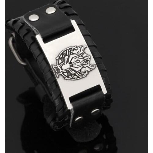 Viking Jewelry Wholesale Slavic Wolf Head Mens Bracelet