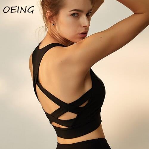 Fitness Womens Yoga Bra Push Up Sport Wear Workout Spandex Backless Jogging Breathable Longline Crop Tops