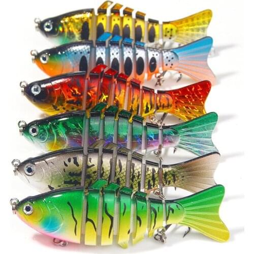 1PCS Minnow 7 Segment Fishing Lures Bait Wobblers Swimbait Artificial Hard Fish Lures Fishing Tackle 15.6g-10cm