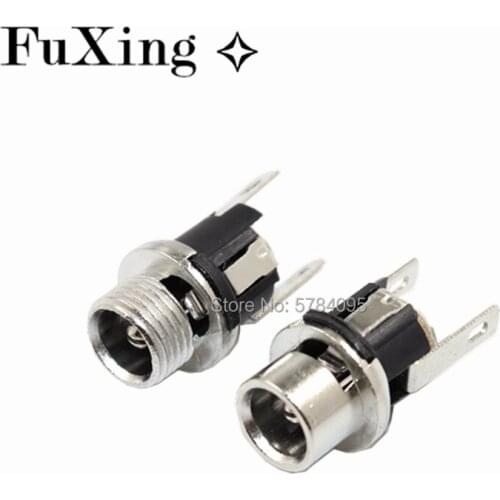 10 pcs Metal DC-025M 5.5*2.1MM 5.5*2.5mm Metal Power Connectors DC Jack Socket Female Mount Plug Adapter DC Power Socket 5.5x2.1