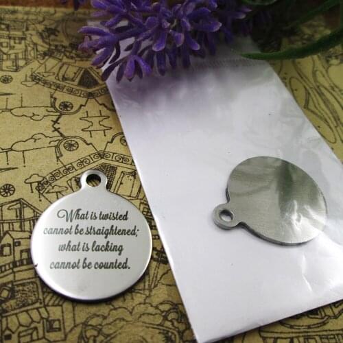 20pcs--"is twisted cannot be straightened..."stainless steel more styles for choosing DIY Charms Bible gold sentence